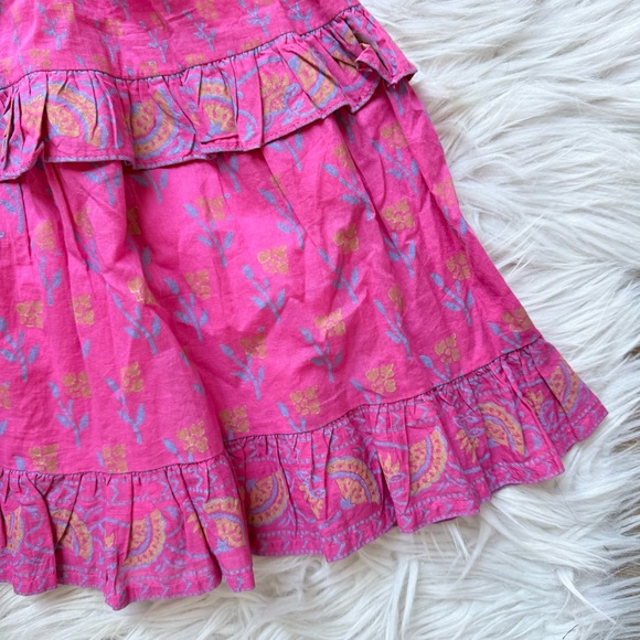 NWOT Cleobella Demi Mini dress Ditzy Mix Block Print Organic Cotton Ruffle Bow M - Picture 5 of 13